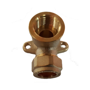 Brass Compression Wall Plate Elbow - 15mm x 1/2in BSP
